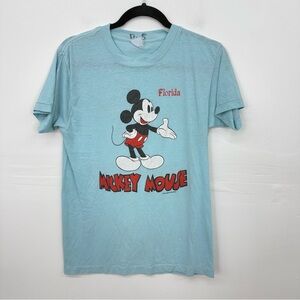Mickey Mouse Vintage Single Stitch Light Blue Graphic T-Shirt D17